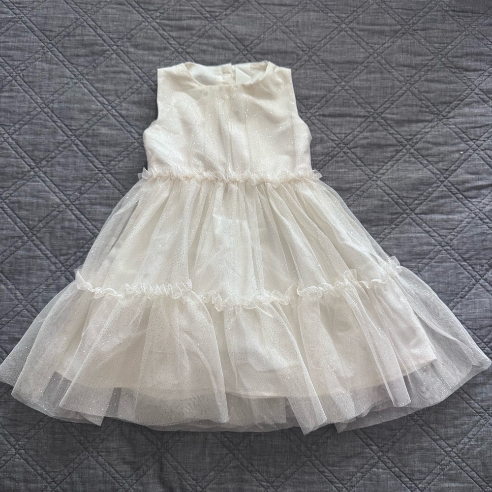 Sparkling Cream Tulle Dress